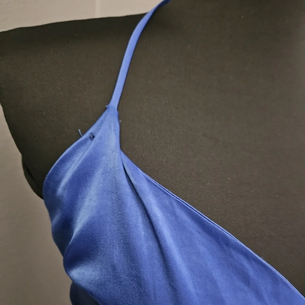 Urban Outfitters Blue Silky Maxi Dress With Side Slit - small - Picture 6 of 13